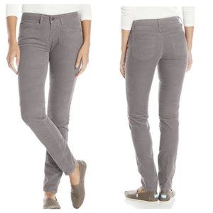 PrAna Trinity Cord Gravel Gray Skinny Leg Corduroy Pants Womens sz 8 Stretch